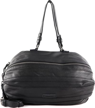 FREDsBRUDER Leren Schoudertas Handtas Alton City Bag Black Zwart