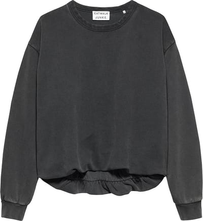 Catwalk Junkie dames O-hals sweater tuck in grijs