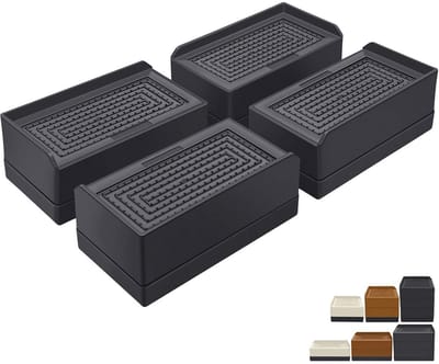 Verstelbare Meubelverhogers voor Bed, Tafel en Bank - Zware Steun 1 lbs (4 Stuks, Zwart)