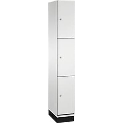 C+P Cambio lockerkast, 1 vak, 3 vakken, met plint, B 300 x D 525 x H 1980 mm, lichtgrijs
