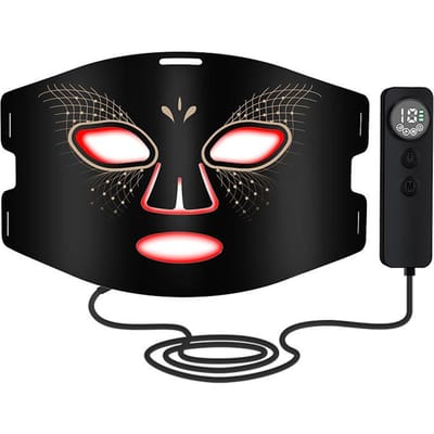 LED Photon Huidverjongingsinstrument Zevenkleurig Lichtmasker Huishoudelijk Kleurlicht Hete Compressie Introductie Grote Rij Lamp Masker Instrument black