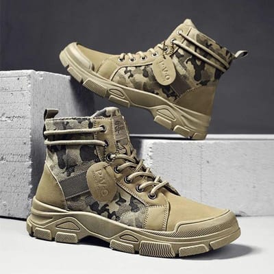 Retro Hoge Veterschoenen Heren Heren Binnenste Verhoging Camouflage Matching Schoenen Outdoor Wandelschoenen 42 kaki