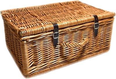 Rieten Koffer - Wilgenmand Decoratie - Opbergen Decoratie - Handgemaakt EU Kwaliteit - 45x31x20cm - Wit
