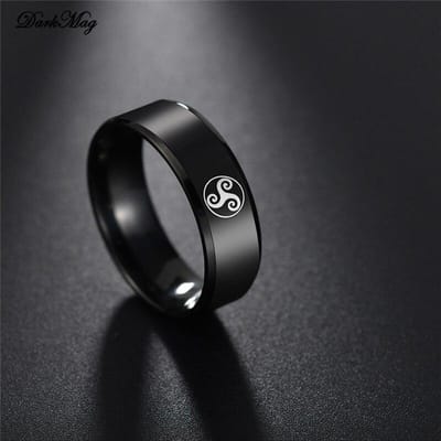Bague en acier inoxydable Darkmag avec logo Teen Wolf pour homme et femme, bague de film de style punk de 8 mm, résistance à la décoloration 7 black