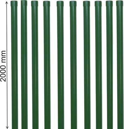 10 stuks ronde metalen hekpalen 34 mm groen RAL 6005 voor draadomheining