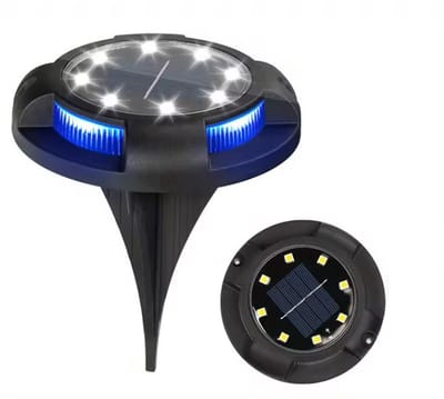 LED tuinverlichting - Zonne energie - Tuin spotjes - Set van 4 - Grondspot - 8-LEDS - Koud wit en blauw - Zonne-energie Buitenverlichting - Tuinverlichting - CHPN