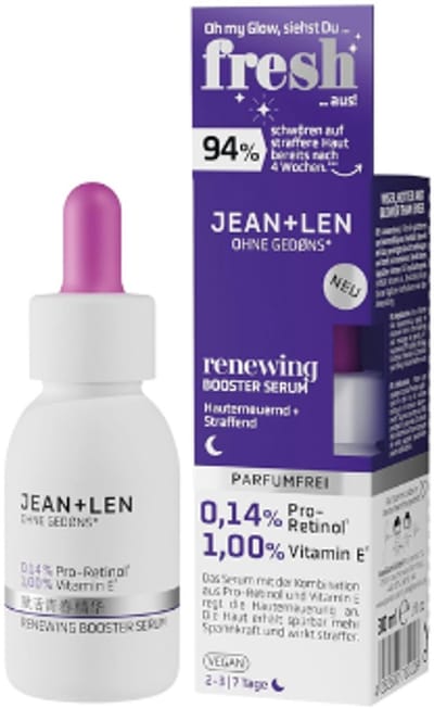Jean & Len Renewing Booster Serum - 30 ml | Met Pro-Retinol & Vitamine E - Verstevigend Gezichtsserum - Parfumvrij & Vegan
