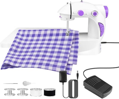 Cellista Mini Naaimachine - Elektrische Naaimachine - Compacte Naaimachine - Beginners Naaimachine - Met Verlengtafel en Pedaal - 19.5cm