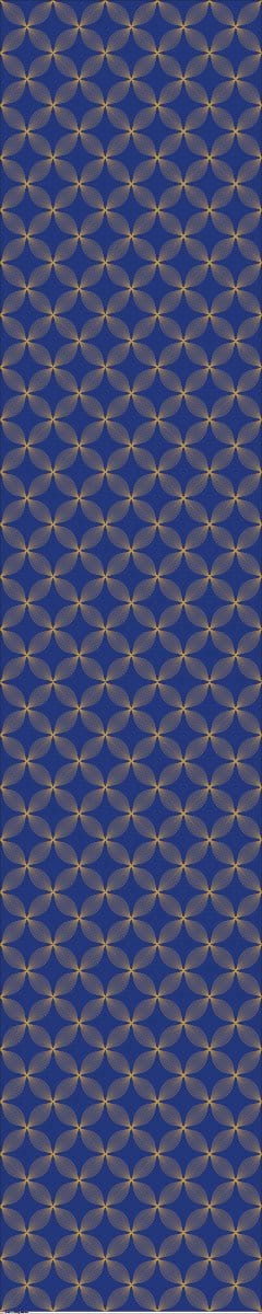 Voorgelijmd vliesbehang - RETRO BLAUW EN GEEL ORNAMENTEN - 1 rol van 300x60cm