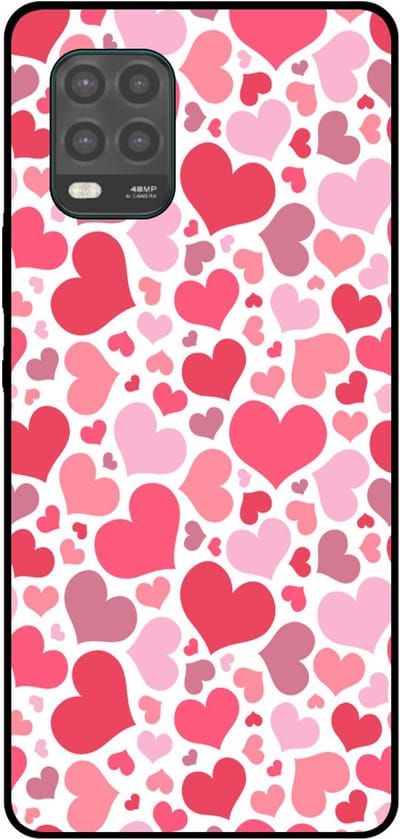 Smartphonica Telefoonhoesje Geschikt voor Xiaomi Mi 10 Lite met Hartjes Print - Hearts Design TPU Backcover Case - Kinder Hoesje met Hartjes Design geschikt voor Xiaomi Mi 10 Lite