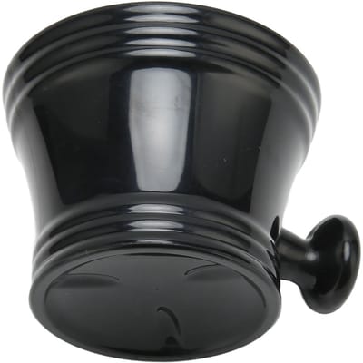 Bol à savon à raser en plastique noir, grande capacité, poignée confortable, tasse à raser portable avec poignée pour