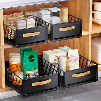 Dailygoods- Uittrekbare Lade - Telescopische Organizer - Keuken/Badkamer/Kantoor - Robuust Koolstofstaal - 40 x 15,5 x 30 cm - Eenvoudige Montage - Kastorganizer