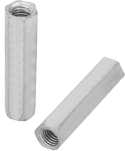 Dailygoods- Zeskantmoer Verlengd - Verlengbouten - Schroefdraadbevestigingsmiddelen - Koolstofstaal - Verzinkt - Eenvoudig te installeren - Moeren
