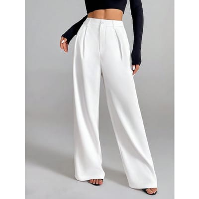 Casual broek voor dames in de lente en herfst Nieuwe broek met hoge taille en wijde pijpen M