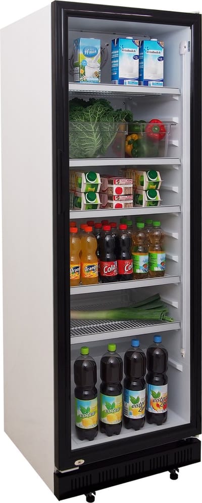 ZORRO flessenkoelkast ZK 360 | drankkoelkast | Wit/Zwart met glasdeur | 360 liter | professionele