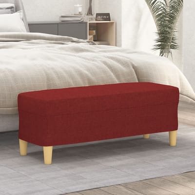 vidaXL - Bankje - 100x35x41 - cm - stof - wijnrood