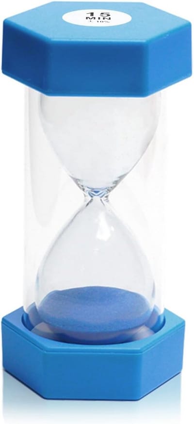 Zandloper Timer - Keuken Timer - Tijdmanagement Kinderen - Schokbestendig Ontwerp - 15 Minuten - Blauw