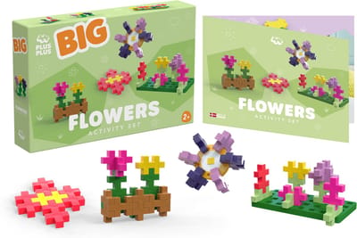 Plus-Plus BIG Activity Flowers Bloemen – 4355 – Bouwspeelgoed – Constructiespeelgoed – Set met 40 bouwstenen – Vanaf 1 jaar