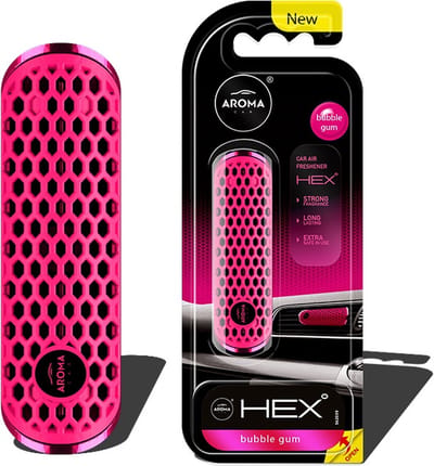 Aroma Hex - Car Airfreshner Bubblegum | Fragrance Boost- Luchtverfrisser auto | Autogeur | Auto Geurverfrisser | Auto Luchtverfrisser – Ventilatierooster – Franse Parfumgeur – Tot 40 Dagen Geur