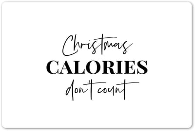 Placemats 45x30 cm - Placemat kunststof - 1 stuk - Kerst quote - Winter - Christmas calories - Wit - Borden onderleggers - Decoratie voor op tafel - Keuken tafeldecoratie accessoires - Vinyl onderlegger - Tafelversiering