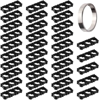 Dailygoody - 18650 Batterijhouder - 3 Cels - 35 Stuks - Zwart - Nikkelstrip Inbegrepen - Geschikt voor Li-ion Batterijen - 3m Nikkelstrip