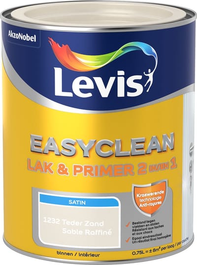 Levis - Easyclean Lak & Primer 2-In-1 - Teder Zand - 0,75 L