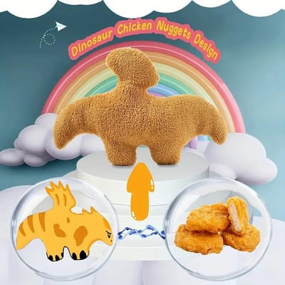 47 cm Simulé Peluche Nugget Dinosaure Oreiller Bébé Jouets Sensoriels Animal en Peluche Doux Dinosaure Bloc de Poulet Poupée Jouet en Peluche Cadeau Jouet pour Enfants