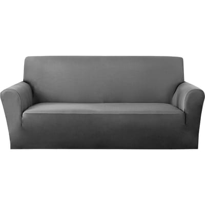 Bankhoezen in effen kleur voor huisdieren, kinderen, elastische hoekbankhoes, L-vormige chaise longue hoes, stoelbeschermer Small(90-140cm)1pc gray