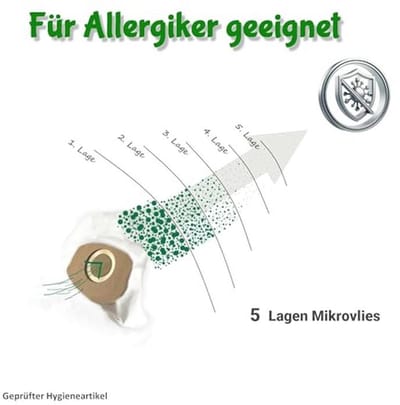 Stofzuigerzakken - Stofzakken filterzakken - Stofzuigen - 5 lagen vlies - 10 stuks - Wit