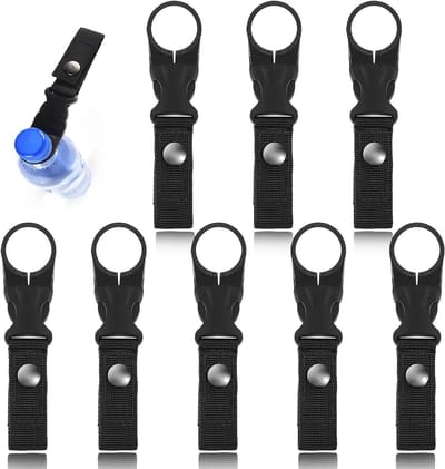 Praktische 8-delige Flessenhouder Clip met Karabijnhaak en Nylon Band voor Kamperen, Wandelen en Outdoor Activiteiten
