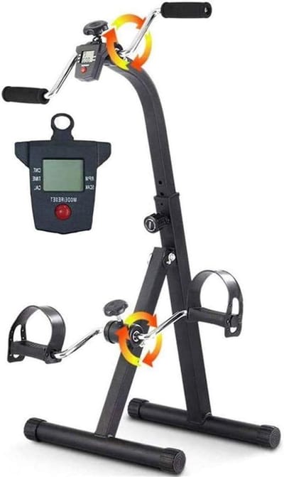 Opvouwbare Pedaaltrainer - Fiets Beentrainer - Thuis Fitness - Met LCD-monitor - 38 x 36 x 75-92 cm - Zwart