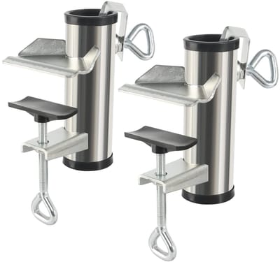 Dailygoods- Balkonhouder 2 Stuks - Gietijzer - Roestbestendig - Voor Parasol met Diameter 25-36 mm - Balkonleuning - Stabiele Bevestiging - Parasolhouder