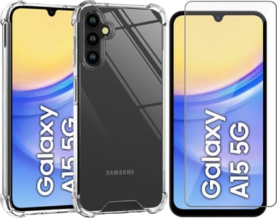 Hoesje geschikt voor Samsung Galaxy A15 - Screenprotector Glas - Shockproof Transparant