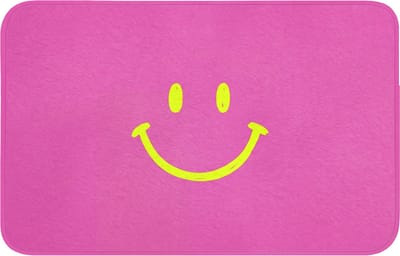 Badmat 80x50 cm - Antislip - Smiley - Vrolijk - Roze - Badmatten voor badkamer - Badkamermat - Douchemat - Badkamer mat