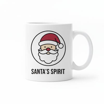Santa’s Spirit Witte Kerstmok 330ml – Schattige Kerstman Holiday Koffiebeker