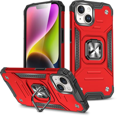 Wozinsky Ring Armor - iPhone 15 Plus Hoesje - Cyaan - Met Ring Houder - Schokbestendig