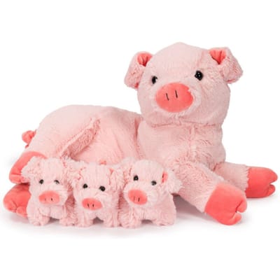 Noxxiez Pluche Familie - Mama met 3 Baby's - Varken