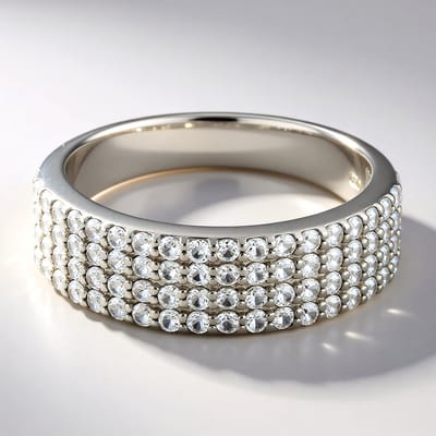 Cavill - 925 Sterling Zilveren Ring met 76 Ronde Briljant Zirkonen Pavé - 1,089 Ct - Elegante en Moderne Zilveren Dames Sieraad