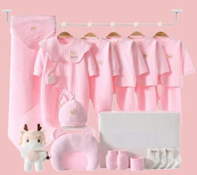 Baby & kids Casey - Baby gift box roze - Kraam cadeau - Babyshower cadeau - 6 tot 9 maanden