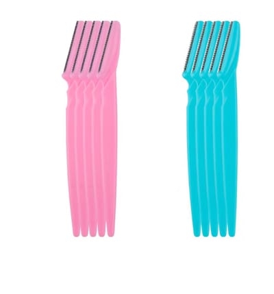 Ulanax® | Wenkbrauw mesjes - Scheermesjes - 1 Stuk - Wenkbrauw Trimmer - Perfecte wenkbrauwen - Moeiteloze ontharing - Gezichtshaar - Inclusief willekeurige kleur - Blauw - Roze |
