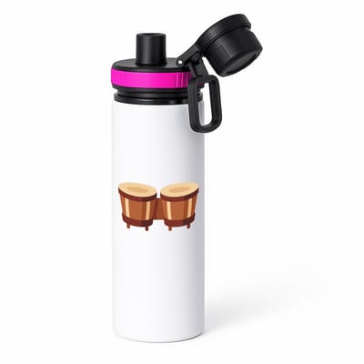Hacebo® - Drumset waterfles met draaidop roze - Drum - Dieren liefhebbers - trommel - muziek - muzikant - slaginstrument - water fles - 850ML