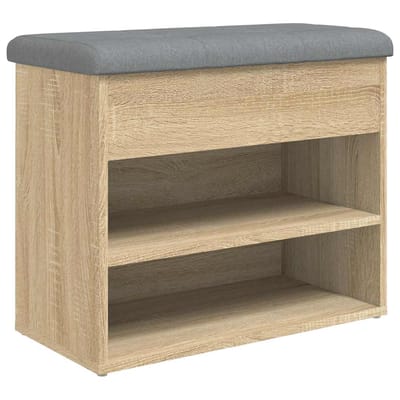 vidaXL - Schoenenbankje - 62x32x50 - cm - bewerkt - hout - sonoma - eikenkleurig