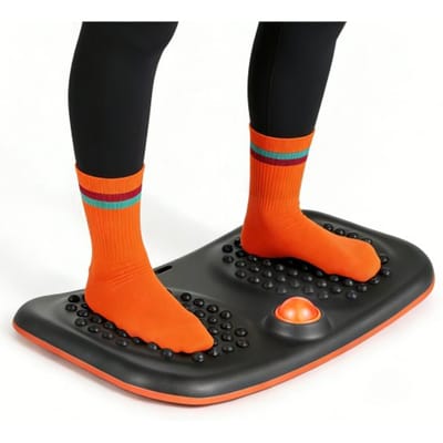VEVOR Balance Board voor volwassenen (60 cm), wiebelplank, draagvermogen tot 200 kg, compact balanstrainingsapparaat met massagenoppen voor core-oefeningen, staande bureauoefeningen, thuisgym, kantoor, zwart