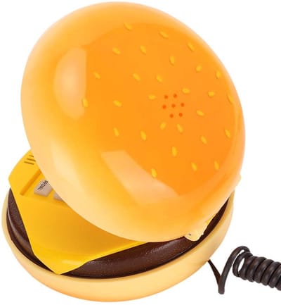 Dailygoods- Telefoon Snoergebonden - Hamburger Telefoon - Compact Analoog - Decoratief Ornament - Plug-and-play - Multifunctioneel - Hamburgertelefoon