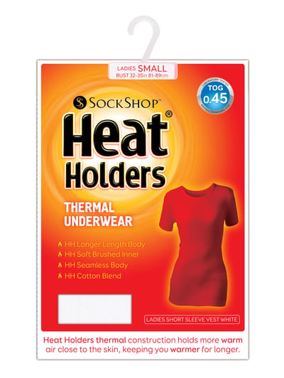 Thermische bovenkant met korte mouwen voor dames van Heat Holders - Wit