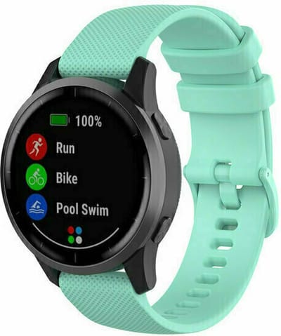 By Qubix - 22mm - Sportband met motief - Turquoise - geschikt voor Huawei Watch 3 / 4 / 5 (pro) - 46mm & geschikt voor Huawei Watch GT / GT 2 / GT 3 (pro) / GT 4 (pro) / GT 5 (pro) / GT 6 (pro) 46mm / Ultimate / Ultimate 2