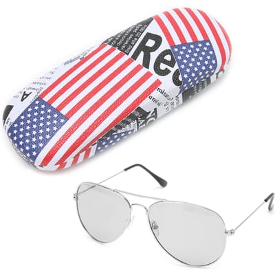UV400 Kleurveranderende Gepolariseerde Lens Bril AntiUV Modieuze Unisex Bril(Zilveren Frame ) red
