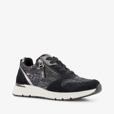 Natuform dames sneakers met slangenprint details zwart - Maat 36 - Uitneembare zool