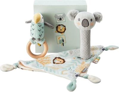 Driedelige Baby Cadeauset met Knuffeldoekje, Pieper en Rammelaar - Perfect voor Pasgeborenen