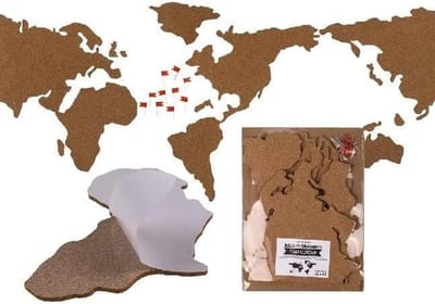 Kurk Puzzel - Wereldkaart - Decoratie Maken - Met Prikkers - N.v.t. - Bruin